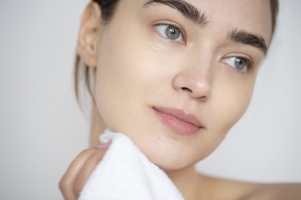 Close-up of glowing skin post-treatment (Alt: post chemical peel results Sydney)